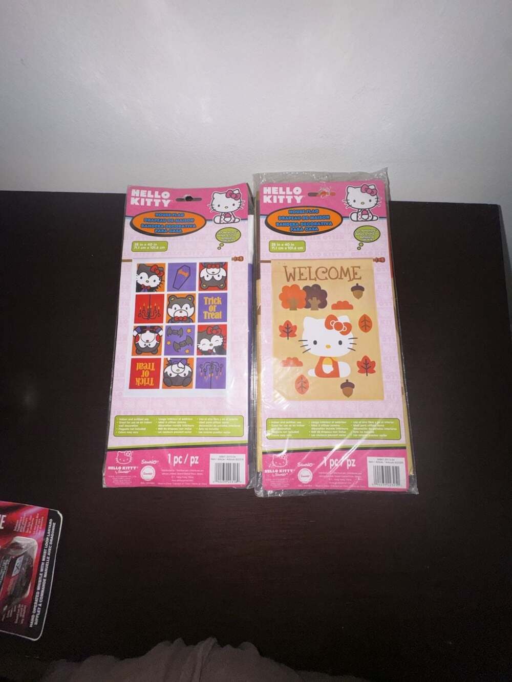 Hello Kitty House Flag Size 28 in x 40 in Fall/Halloween 2-Pack